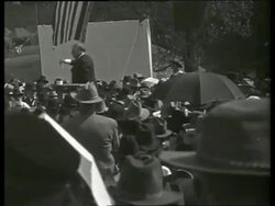 B/W Governor Harding (Iowa) makes speech at Reunion / Vicksburg, Mississippi / NO SOUND Stock Footage