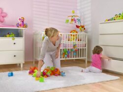 HD DOLLY: Putting Toys In A Drawer Stock Footage