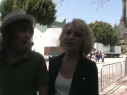 Chelsea Staub & Jake Johnson arrive at Furry Vengeance at the Celebrity Sightings in Los Angeles at Los Angeles CA. (Footage by WireImage Video/GettyImages) Stock Footage