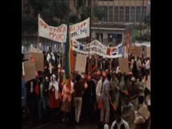 SYND 31 7 75  WORKERS MASS RALLY IN ADDIS ABABA IN SUPPORT OF NATIONALISATION News Clip