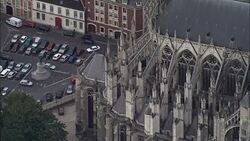 Amiens Cathedral  - Aerial View - Picardie, Somme, Arrondissement d?Amiens, France Stock Footage