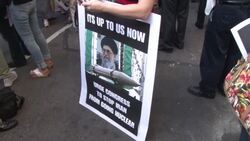 Anti-Iran 'No Nukes For Iran' Rally Protests NYC 2015 Stock Footage