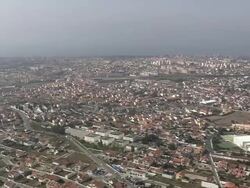 AERIAL WS Palacia de Pelia in mist / Cascais, Lisbon, Portugal Stock Footage