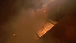 Smoke billows across a temple ramp during the funeral of Poppaea in Saqqara, Egypt. Stock Footage