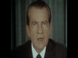 SYND 30-4-74 NIXON ON HANDING OVER OF TRANSCRIPTS OF WATERGATE TAPES News Clip