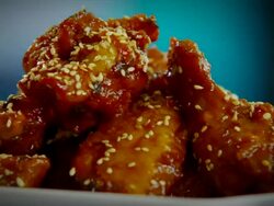 BUFFALO CHICKEN WINGS-CLOSE UP Stock Footage