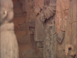 Rows of Terracotta Warriors on display, Museum of Qin, Xian, China Stock Footage