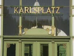 TU Karlsplatz (Charles' Square) Station Building (Karlsplatz Stadtbahn Station) in Vienna - Motion Controlled Shot. Stock Footage