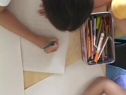 Kid's drawing Stock Footage