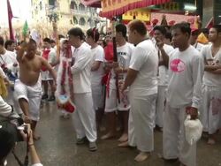 Mediums in a Trance at Phuket Vegetarian Festival Stock Footage