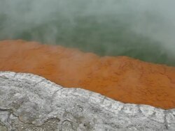 CU PAN Shot of Rotorua gush springs / Rotorua, New Zealand Stock Footage