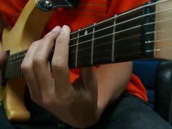 Man playing the Electric Guitar Stock Footage