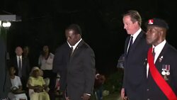 David Cameron visits the Cenotaph in St George's on his visit to Grenada News Clip