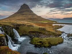 Kirkjufell Iceland sunset Stock Footage