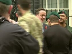 David Cameron meets Royal Marines at Number 10 Downing Street News Clip