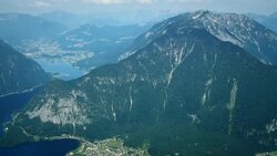 View Obertraun at Austrian Alps. Stock Footage
