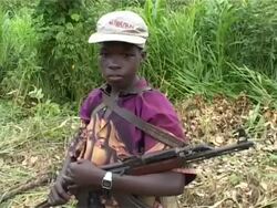 Child soldiers Lord's Resistance Army Stock Footage