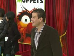 Jason Segel at the The World Premiere of Walt Disney's 'The Muppets' at Hollywood CA. (Footage by WireImage Video/Getty Images Entertainment Video) Stock Footage