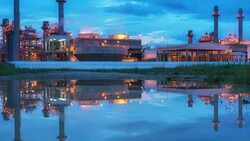 Power Plant at blue sky. Stock Footage