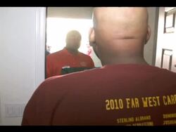 Former NFL Star Cris Carter Delivers Papa John's Pizza Stock Footage