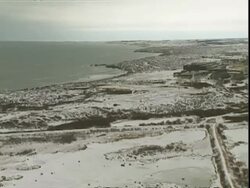 Pan from coast to Churchill, Manitoba, Canada Stock Footage