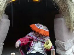 MS Sitting women spinning yarn / Sacred Valley, Peru  Stock Footage