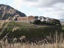 Segesta, the Doric temple from the 5th century B.C. Stock Footage