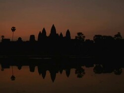 Time Lapse Morning Shot Angkor Wat Siem Reap Cambodia Stock Footage