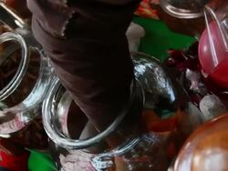 MS Man preparing digestive condiments at stall / Amritsar, Punjab, India Stock Footage