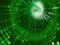 3D Green Data Tunnel 1080p Stock Footage