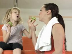 HD DOLLY: Mother And Daughter Living A Healthy Lifestyle Stock Footage