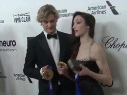 Meryl Davis, Charlie White at Elton John AIDS Foundation Presents 22nd Annual Academy Awards Viewing Party Sponsored By Chopard, Neuro Drinks And Wells Fargo Stock Footage