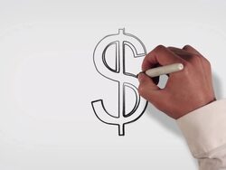 Money Symbol Whiteboard Stop-Motion Style Animation Stock Footage