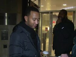 John Legend at Celebrity Sightings in London at on February 7, 2014 in London, England. Stock Footage