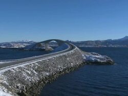 Aerial of North Sea Road Stock Footage
