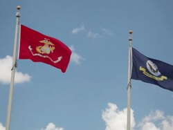 US Marines and Navy Flags Stock Footage