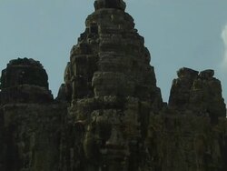 Tilt Down SHot Angkor Thom Siem Reap Cambodia Stock Footage