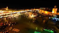 Djemma el Fna in Marrakech at Night, Morocco, Timelapse Video Stock Footage