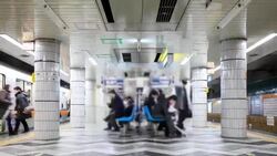 HD Time Lapse : crowd in JR Osaka Station , Japan Stock Footage