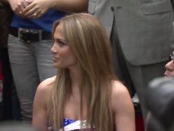 Jennifer Lopez and Marc Anthony at the Jennifer Lopez Unveils 'Be Great' Youth Advocacy Campaign Billboard Stock Footage