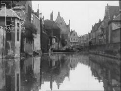 Belgian waterways, canals and parks. Belgium, 1920s Stock Footage