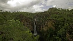 4K waterfall cascading over the escarpment, Top End, NT Stock Footage
