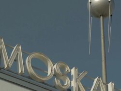 soviet architecture,Moskau Restaurant Sign,Karl Marx Alle,ZO Stock Footage