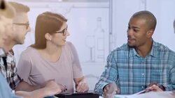 Brainstorming debate in a startup meeting Stock Footage