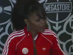 Janet Jackson Signing Copies of Her New CD '20 YO' Stock Footage