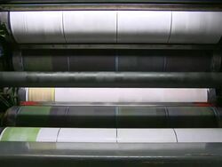 CU Shot of printing press / Trier, Rhineland-Palatinate, Germany Stock Footage