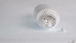 Bottle of Pills Fall In slow Motion Stock Footage