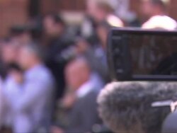 Photographers Waiting With Cameras News Clip