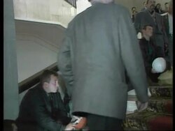 Russia - Coal Miners demonstrate inside Duma News Clip