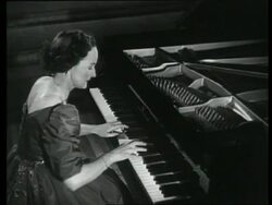 Eileen Joyce playing at the Royal Festival Hall, London, UK, 1950 Stock Footage
